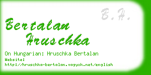 bertalan hruschka business card